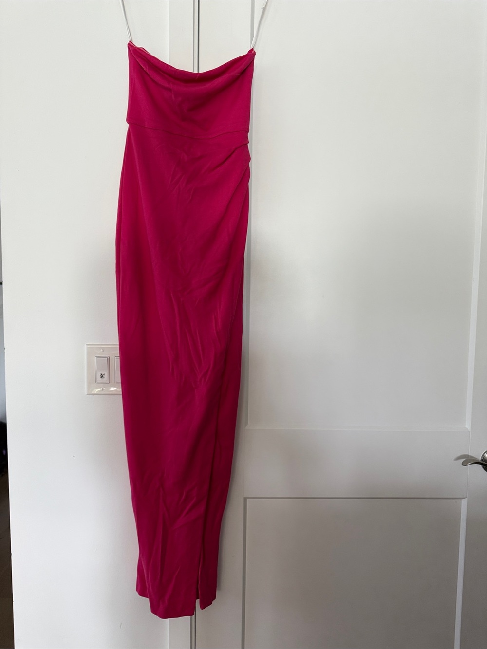 NBD Strapless Fuchsia Maxi Dress